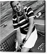 Woman In A Speedboat Acrylic Print