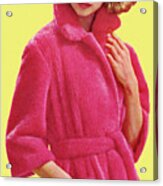Woman In Pink Robe Acrylic Print