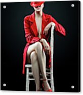 Woman In Red Acrylic Print