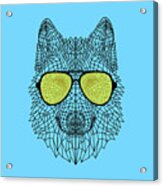 Woolf In Yellow Glasses Acrylic Print