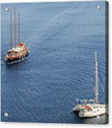 Yachts Sailing On A Blue Calm Sea Acrylic Print