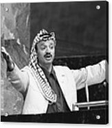 Yasser Arafat Making Open-armed Gesture Acrylic Print