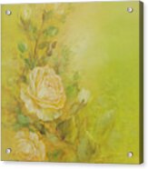 Yellow Roses Vignette Acrylic Print