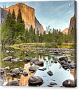 Yosemite Valley Reflected In Merced Acrylic Print