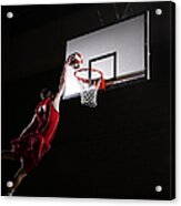 Young Man Attempting To Dunk The Acrylic Print