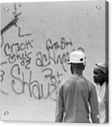 Youths Near Crack Graffiti Acrylic Print