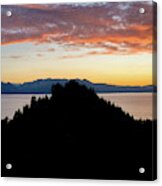 Zephyr Cove Lake Tahoe Sunset Silhouette Acrylic Print