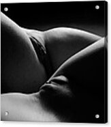 0876 Black White Abstract Art Nude Two Women Acrylic Print