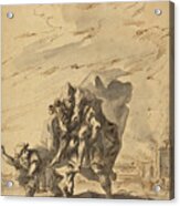 Aeneas Carrying Anchises From Burning Troy Acrylic Print