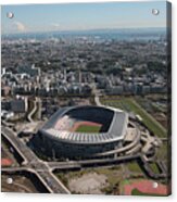 Aerial View Of Nissan Stadium, Yokohama City, Kanagawa Prefecture, Honshu, Japan #1 Acrylic Print