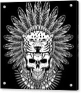 Native skull warrior' Poster, picture, metal print, paint by