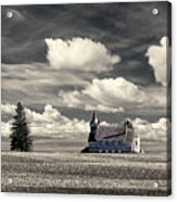 Big Coulee Church - Abandoned Lutheran Church On Nd Prairie Acrylic Print