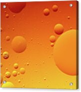 Bright Abstract, Yellow Background With Flying Bubbles Acrylic Print