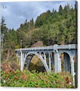 Classic Oregon Coast Bridge Designed By Mccullough  #1 Acrylic Print