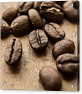 Closeup Of Brown Coffee Background #1 Acrylic Print