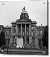 Colorado State Capitol Building In Denver Colorado In Black And White #1 Acrylic Print