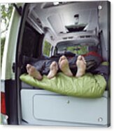 Couple With Motor Home Camping #1 Acrylic Print