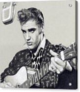 Elvis In Charcoal #270 Acrylic Print