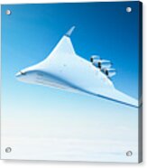 Futuristic Passenger Airplane With Blended Wing Body Design #1 Acrylic Print