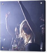 Group Of Friends Celebrating At Party In Night Club #1 Acrylic Print
