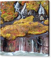 Hraunfossar Or Lava Falls, Snaefellsnes Peninsula, Iceland. This #1 Acrylic Print