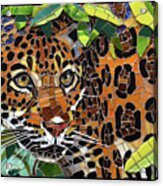 Leopard Glass Mosaic #1 Acrylic Print