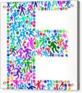 Letter E Fitness Sports And Exercise Pattern Vector Background #1 Acrylic Print