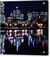 Montreal Skyline By Night Acrylic Print