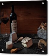 Old Maestra French Cheese And Wine #1 Acrylic Print