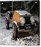 Old Toy Car In The Snow #1 Acrylic Print