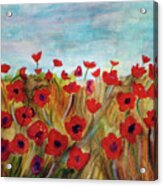 Poppies In He Field. Acrylic Print