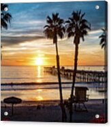 San Clemente Pier At Sunset Acrylic Print