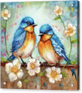The Spring Bluebirds Acrylic Print