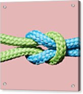 Two Coloured Ropes Knotted Together #1 Acrylic Print