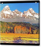 Vintage Photpgraph Of Tetons In Autumn #1 Acrylic Print