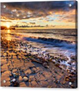 Winter Beach Sunset #1 Acrylic Print