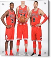 Zach Lavine, Kris Dunn, And Lauri Markkanen #1 Acrylic Print