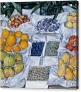 Fruit Displayed On A Stand By Gustave Caillebotte Acrylic Print