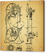 1871 Band Saw Machine Patent Acrylic Print