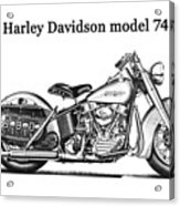 1953 Harley Davidson Model 74 Ohc Acrylic Print