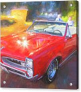 1966 Red Pontiac Gto X102 #1966 Acrylic Print