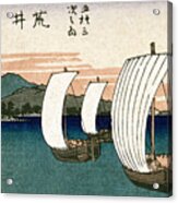 19th C. Japanese Ships On Lake Hamana Acrylic Print