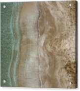 Aerial View Drone Of Empty Tropical Sandy Beach With Golden Sand. Seascape Background #3 Acrylic Print