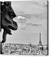 Gargoyle Of The Notre Dame Cathedral, Paris, France #2 Acrylic Print