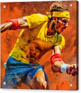 Maximalist  Famous  Sports  Athletes  Rafael  Nadal   By Asar Studios #2 Acrylic Print
