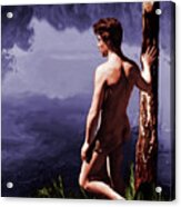 Nude Looking Out Over A Lake  #2 Acrylic Print