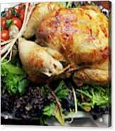Scrumptious Roast Turkey Chicken On Platter #2 Acrylic Print