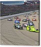 Verizon Indycar Series Iowa Corn Indy 300 Race Start #2 Acrylic Print