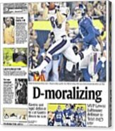 2001 Ravens Vs. Giants Usa Today Sports Section Front Acrylic Print