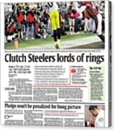 2009 Steelers Vs. Cardinals Usa Today Sports Section Front Acrylic Print